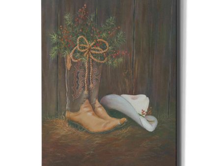 Cowboy Christmas  by Pam Britton, Canvas Wall Art For Sale