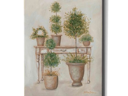 Potting Bench & Topiaries II  by Pam Britton, Canvas Wall Art Online Sale