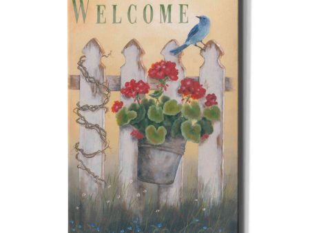 Geraniums & Pickets  by Pam Britton, Canvas Wall Art Online now