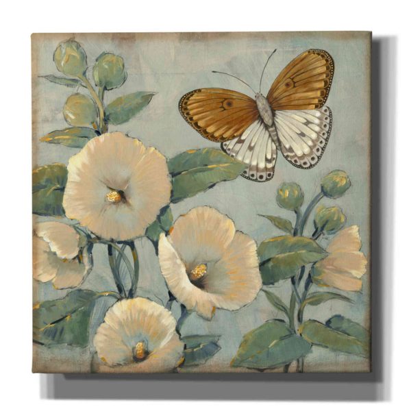 Butterfly & Hollyhocks I  by Tim O Toole, Canvas Wall Art Online now