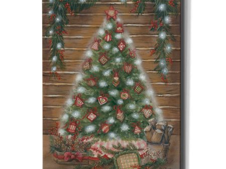 A Log Cabin Christmas  by Pam Britton, Canvas Wall Art Cheap