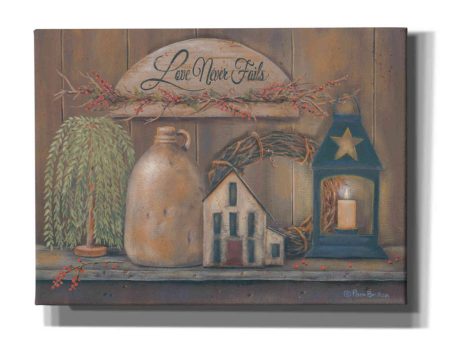 Love Never Fails Shelf  by Pam Britton, Canvas Wall Art Cheap