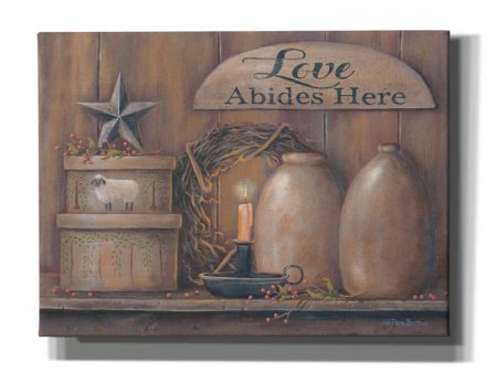 Love Abides Here Shelf  by Pam Britton, Canvas Wall Art For Discount