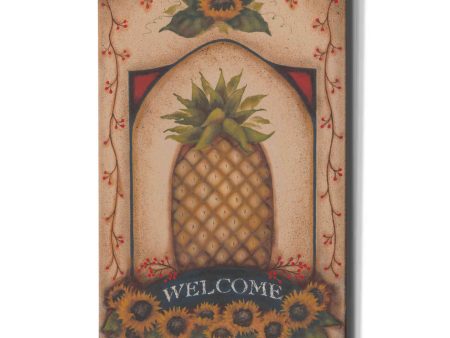 Welcome Pineapple & Sunflowers  by Pam Britton, Canvas Wall Art Cheap