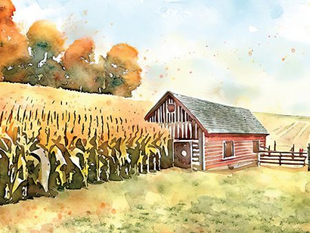 ND138 - Countryside Autumn Barn IV - 12x12 Online Hot Sale