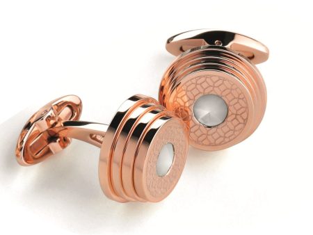 Stairway Cufflinks - Rose Gold, White crystal Sale