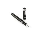 Montegrappa Ducale Fountain Pen - Black with Palladium Plating - Available with Stub nib 1.1 and 1.5 Online