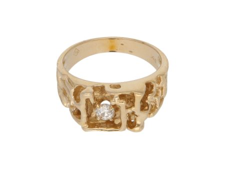 Anillo barroco con diamante en oro amarillo 14 kilates. For Discount