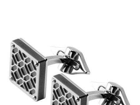 Montegrappa Filigree Square Cufflinks, Steel -IDOMCLPS Online Sale