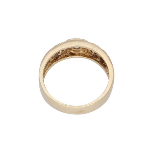 Anillo diseño especial con sintetico en oro dos tonos 14 kilates. Online