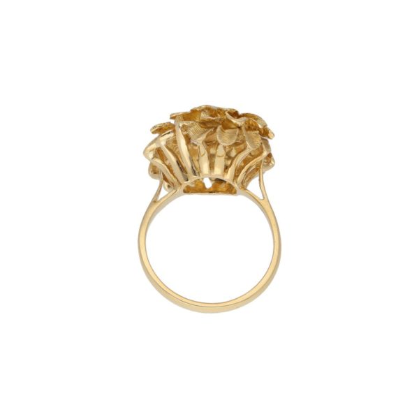 Anillo diseño especial con diamantes y esmalte en oro amarillo 18 kilates. Online Hot Sale