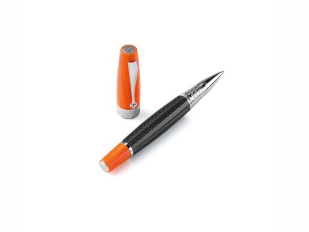 Montegrappa Miya Carbon Rollerball Pen - Orange and Silver For Cheap