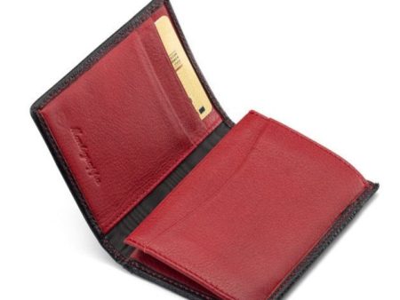 Montegrappa Business Card Case with Pockets - Black & Red A.8975.CR ONLY 1 LEFT! on Sale