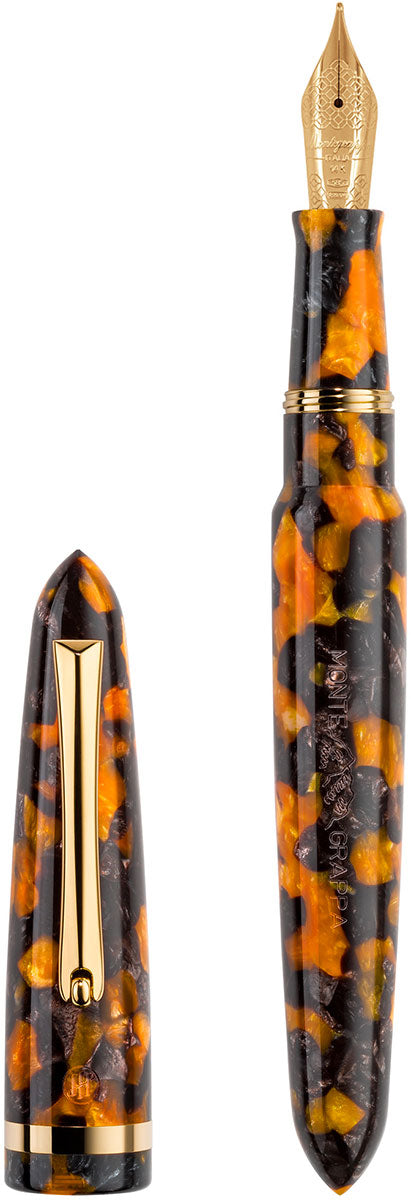 Montegrappa Venetia Havana Amber Fountain Pen 14k gold nib - ISVEN34O Discount