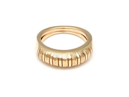 Anillo facetado en oro amarillo 14 kilates. Cheap