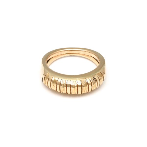 Anillo facetado en oro amarillo 14 kilates. Cheap