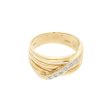 Anillo estilizado con diamantes en oro amarillo 14 kilates. Cheap