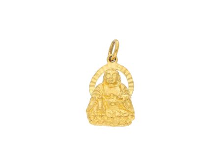 Dije diseño especial motivo Buda en oro amarillo 14 kilates. Sale