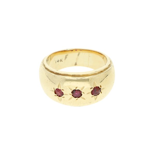 Anillo diseño especial con rubíes en oro amarillo 12 kilates. Online Hot Sale