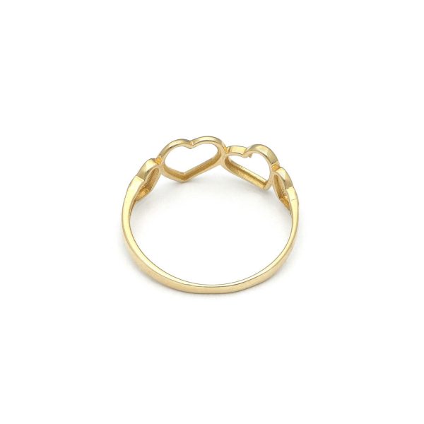 Anillo diseño especial motivo corazones en oro amarillo 14 kilates. Online