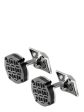 Montegrappa Filigree Round Cufflinks, Gun Metal PVD - IDOMCLLR Hot on Sale