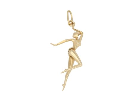 Dije articulado motivo bailarina en oro amarillo 14 kilates. on Sale