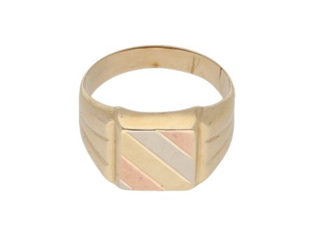 Anillo tipo sello en oro amarillo 14 kilates. Supply