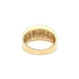 Anillo estriado en oro amarillo 14 kilates. Cheap