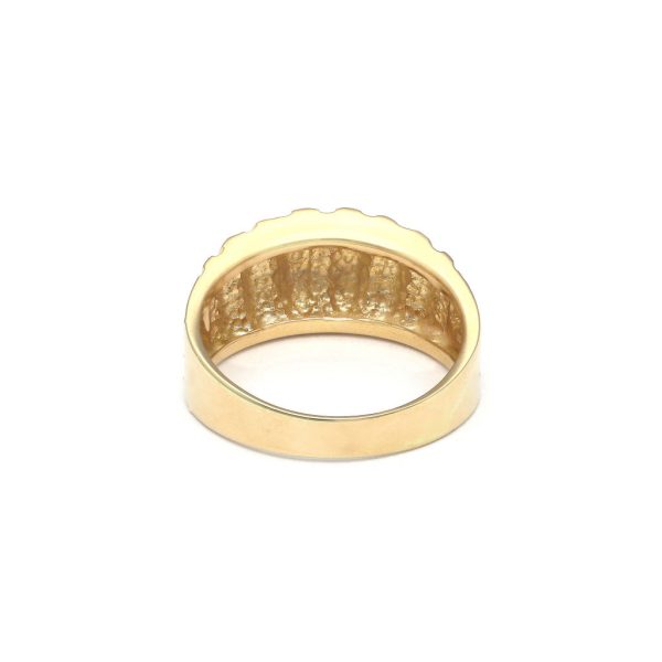 Anillo estriado en oro amarillo 14 kilates. Cheap