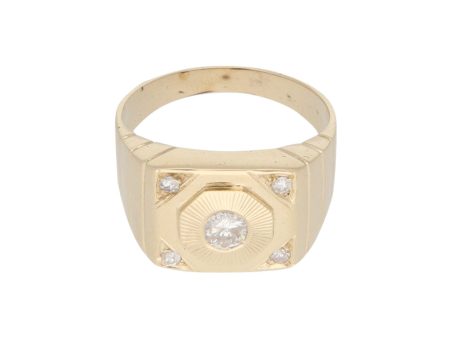 Anillo diseño especial con diamantes en oro amarillo 14 kilates. Online