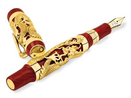 Bruce Lee Dragon Fountain Pen Gold For Discount