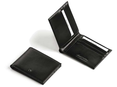 Montegrappa Shiny Black Leather Wallet - IC01WALC Hot on Sale