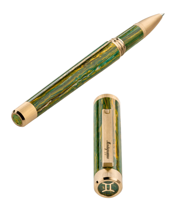 Montegrappa Zero Zodiac Gemini Rollerball Pen, Yellow Gold IP - ISZEZRIY_G7 on Sale