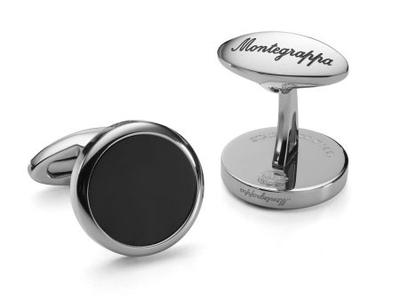 New Montegrappa Classico Gun Metal & Black Cufflinks,  -IDCCCLLB Sale