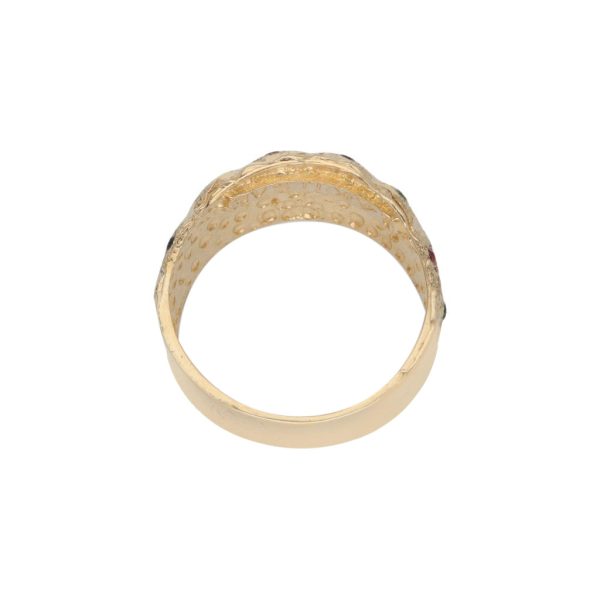 Anillo labrado con esmalte en oro amarillo 14 kilates. Online