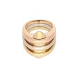 Anillo diseño especial firma Bvlgari en oro tres tonos 18 kilates. Fashion