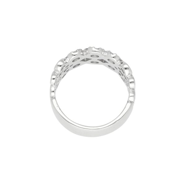 Anillo calado con diamantes en oro blanco 14 kilates. For Cheap