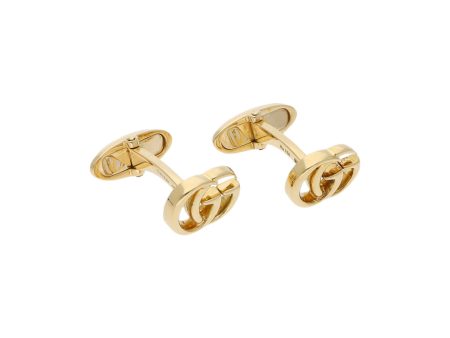 Mancuernillas diseño especial firma Gucci en oro amarillo 18 kilates. Cheap