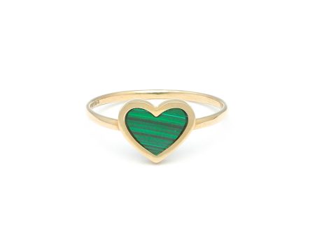 Anillo diseño especial motivo corazón con sintético en oro amarillo 14 kilates. Online