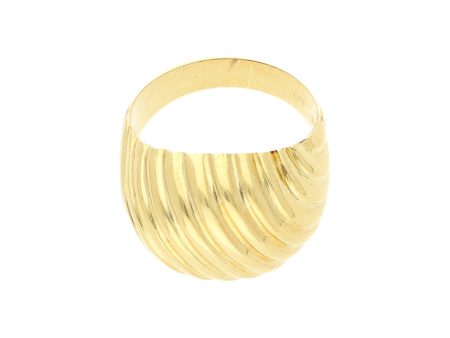 Anillo acanalado en oro amarillo 18 kilates. on Sale