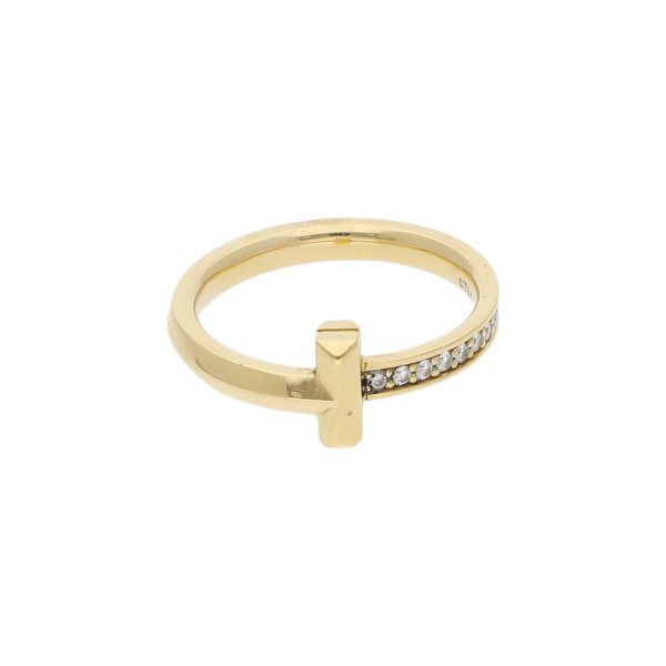 Anillo diseño especial firma Tiffany & Co con diamantes en oro amarillo 18 kilates. Online Hot Sale