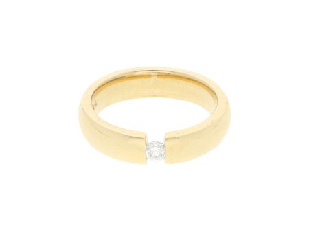 Anillo de compromiso con diamante en oro amarillo 14 kilates. Sale