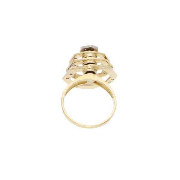 Anillo giratorio con diamantes en oro amarillo 14 kilates. Supply