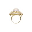 Anillo diseño especial con madre perla en oro amarillo 14 kilates. Online now