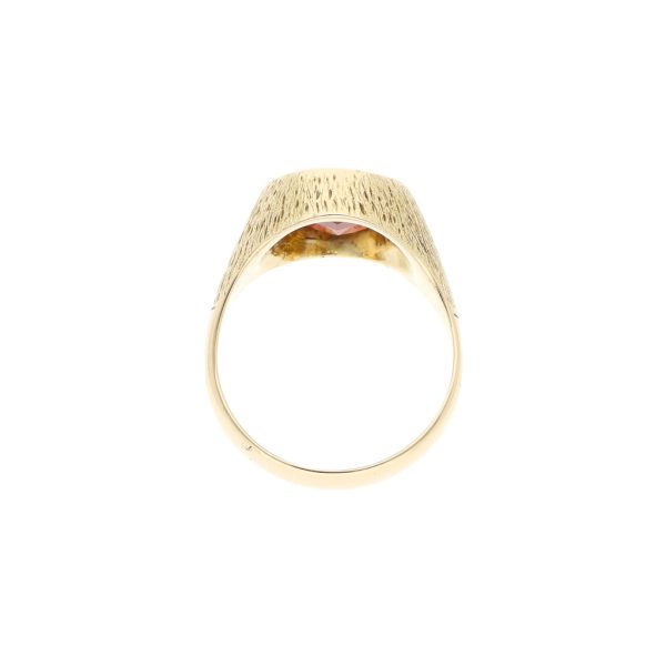 Anillo tipo sello con sintético en oro amarillo 12 kilates. Online Hot Sale