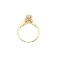 Anillo estilizado con circonias en oro amarillo 14 kilates. For Discount