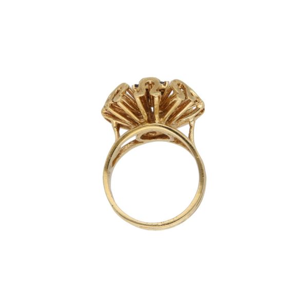 Anillo diseño especial con sinteticos en oro amarillo 18 kilates. Online Hot Sale