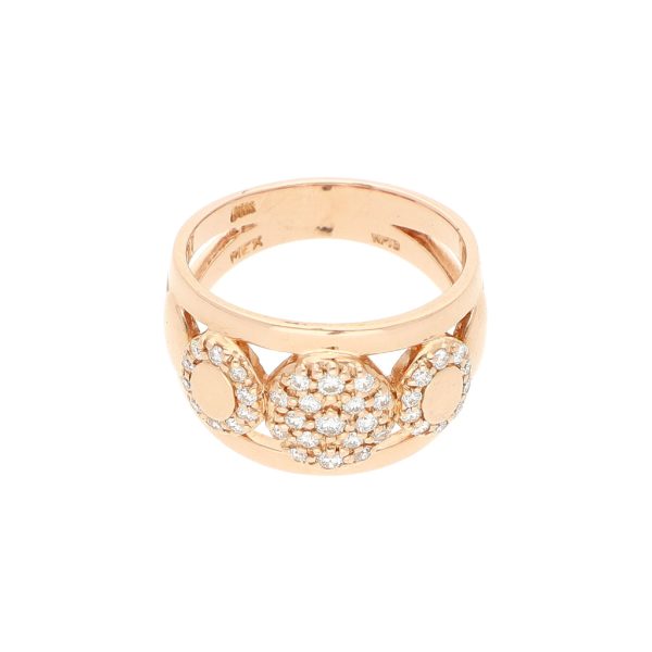 Anillo diseño especial con diamantes en oro rosa 14 kilates. Supply