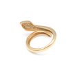 Anillo diseño especial motivo serpiente con circonias en oro amarillo 14 kilates. Online Hot Sale