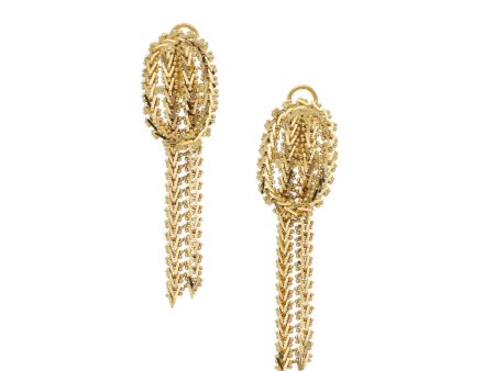 Aretes boleados en oro amarillo 18 kilates. on Sale